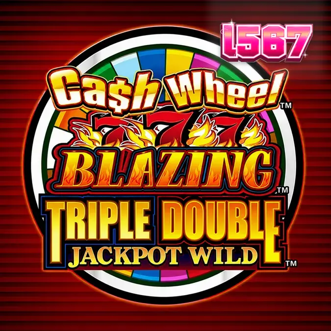 Tampilan antarmuka slot Cash Wheel Blazing 777 dengan simbol 777 klasik dan roda bonus yang mencolok.